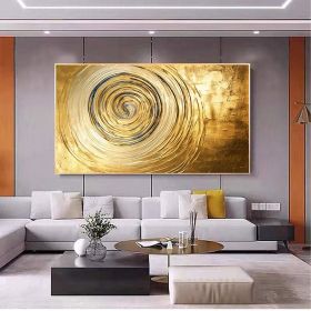 Hand Painted Gold Texture Oil Painting on Canvas (style: 01, size: 100x150)