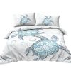 Sea Turtle Bedding Aqua Teal Blue Duvet Cover Sets Beach Turtle Bed Sets for Girls Women Ocean 3 Piece Turtle Themed Comforter Cover with 2 Pillowcase