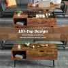 Lift Top Coffee Table Adjustable Storage Shelf Easy Lift Or Lower