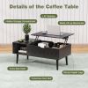 Lift Top Coffee Table Adjustable Storage Shelf Easy Lift Or Lower